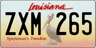 LA license plate ZXM265