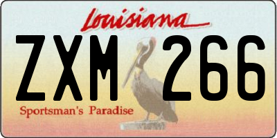 LA license plate ZXM266