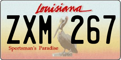 LA license plate ZXM267