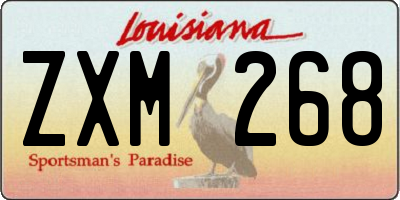 LA license plate ZXM268