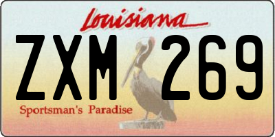 LA license plate ZXM269