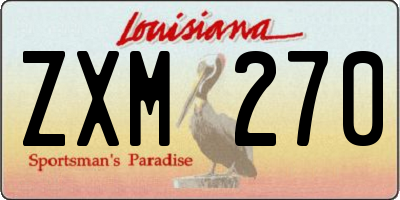 LA license plate ZXM270