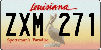 LA license plate ZXM271