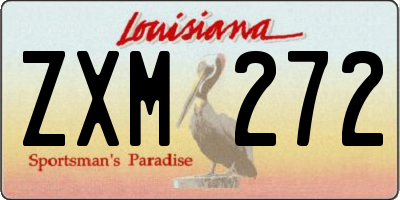 LA license plate ZXM272