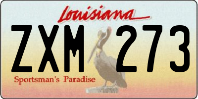 LA license plate ZXM273