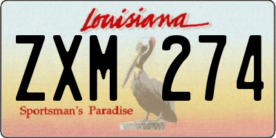 LA license plate ZXM274