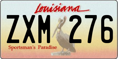 LA license plate ZXM276