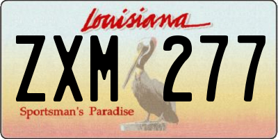 LA license plate ZXM277