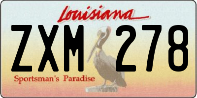 LA license plate ZXM278