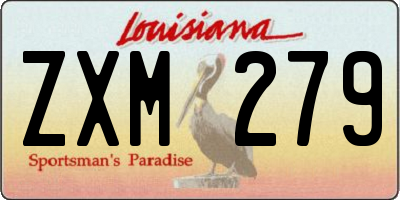 LA license plate ZXM279