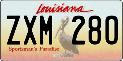 LA license plate ZXM280