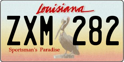 LA license plate ZXM282