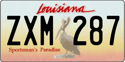 LA license plate ZXM287