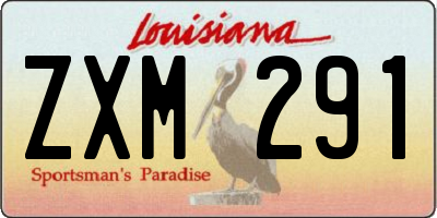 LA license plate ZXM291