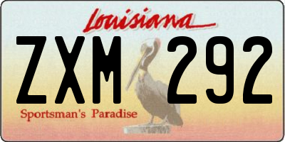 LA license plate ZXM292