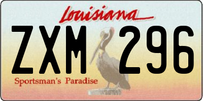 LA license plate ZXM296
