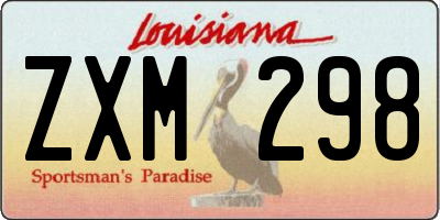 LA license plate ZXM298