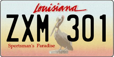 LA license plate ZXM301