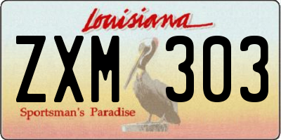 LA license plate ZXM303