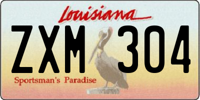 LA license plate ZXM304