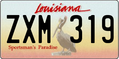 LA license plate ZXM319