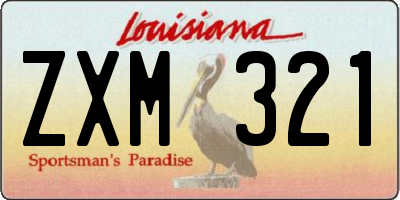 LA license plate ZXM321
