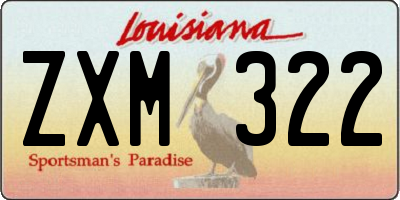 LA license plate ZXM322