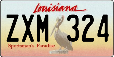 LA license plate ZXM324