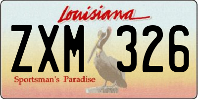 LA license plate ZXM326