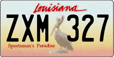 LA license plate ZXM327