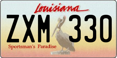 LA license plate ZXM330