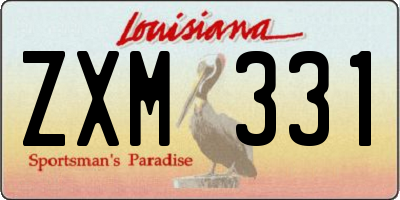 LA license plate ZXM331