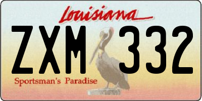 LA license plate ZXM332