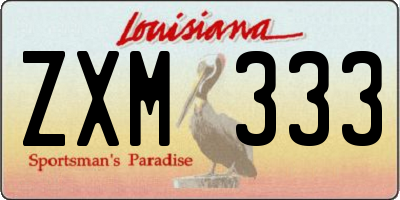 LA license plate ZXM333