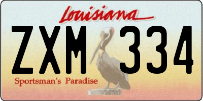 LA license plate ZXM334