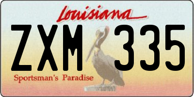LA license plate ZXM335