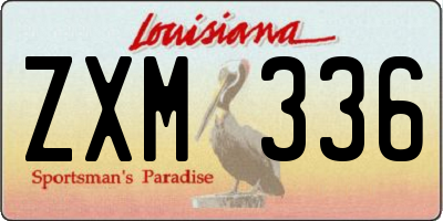 LA license plate ZXM336