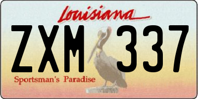 LA license plate ZXM337