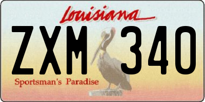 LA license plate ZXM340