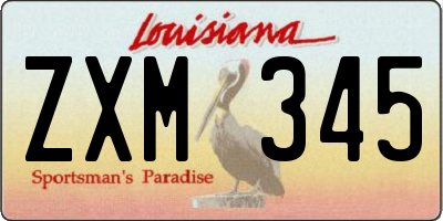 LA license plate ZXM345