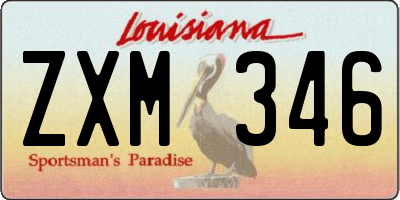 LA license plate ZXM346