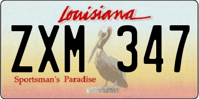 LA license plate ZXM347