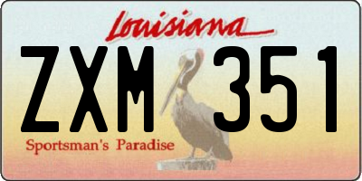 LA license plate ZXM351