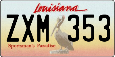 LA license plate ZXM353