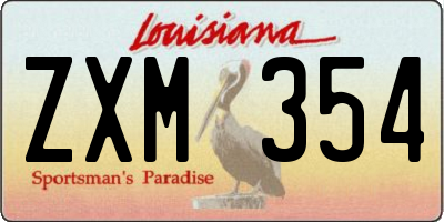 LA license plate ZXM354