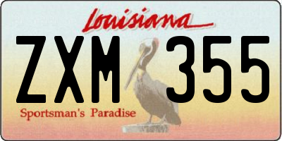 LA license plate ZXM355