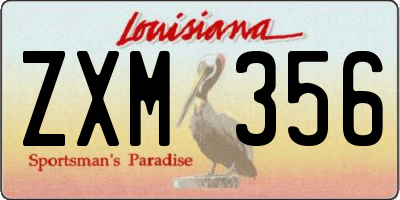 LA license plate ZXM356