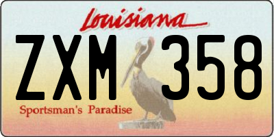 LA license plate ZXM358