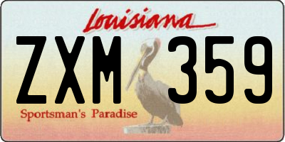 LA license plate ZXM359