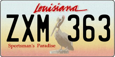 LA license plate ZXM363